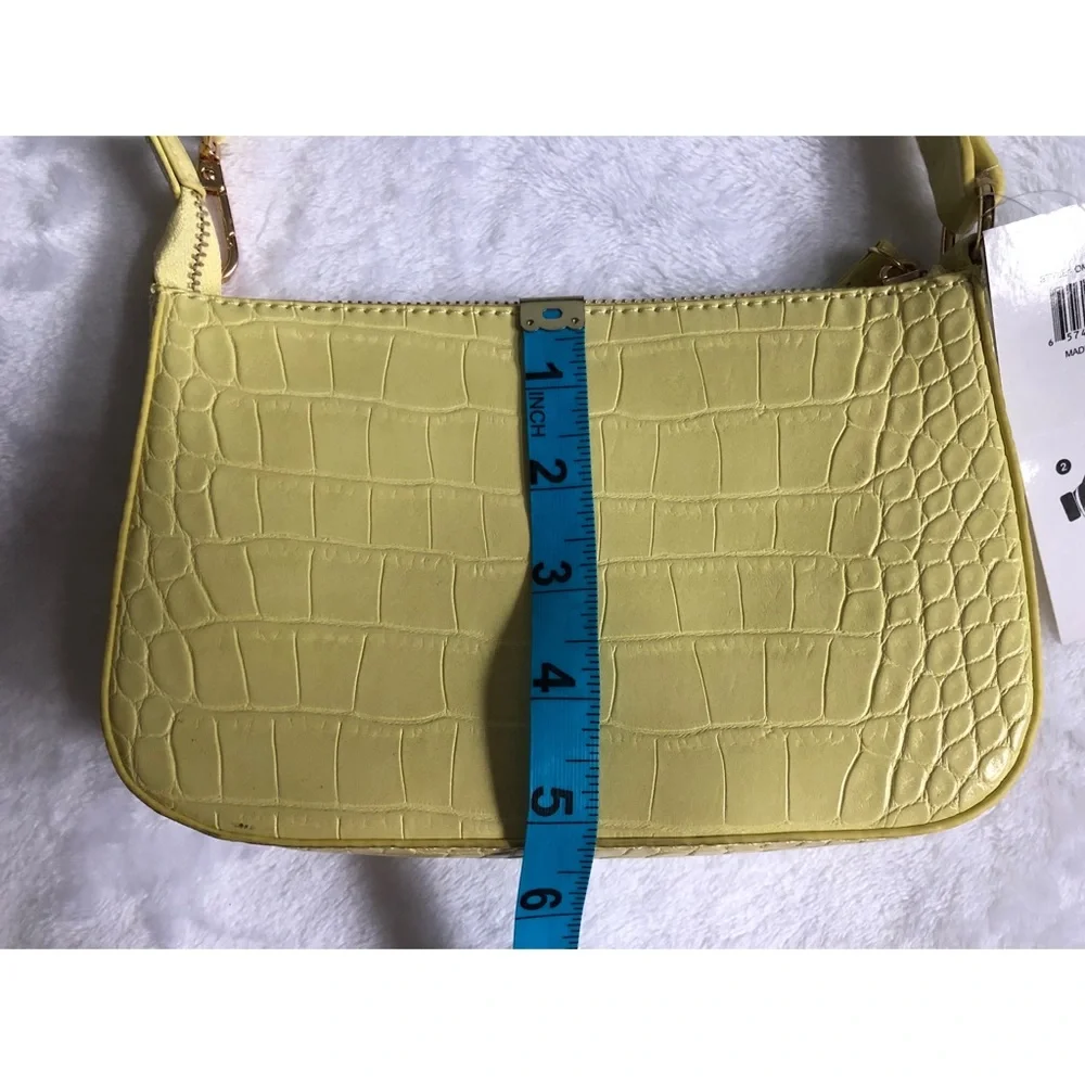 Olivia Miller Croc Millie Shoulder Bag, Lemon